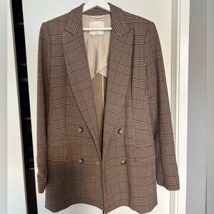 Wilfred Margaux Brown Checkered Blazer